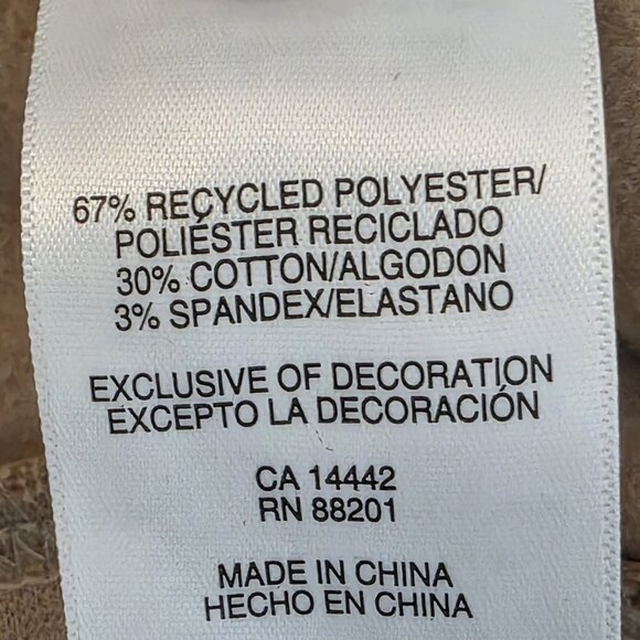 Mondetta Collared Pullover Womens XL Tan Fleece Lined Recycled Fabric Sweater - Picture 11 of 16